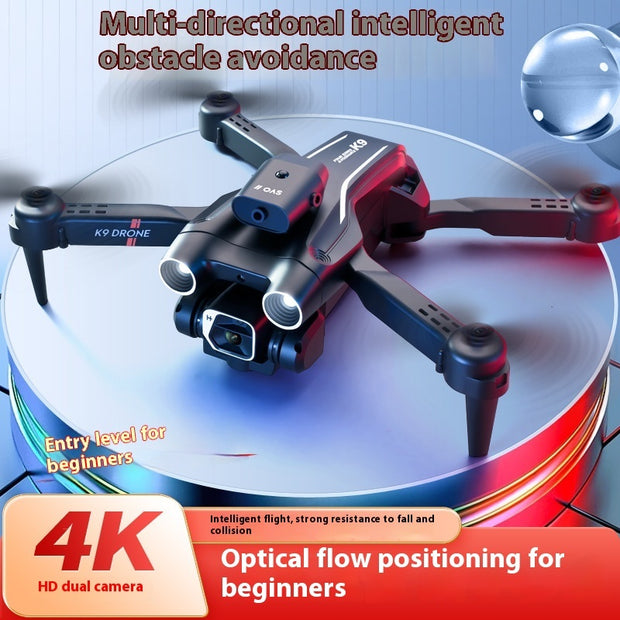 K9 Obstacle Avoidance Folding Drone For Aerial Photography Optical Flow HD Double Camera Four-axis