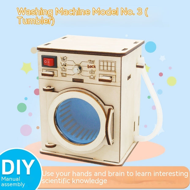 Washing Machine Model No 3 Drum Children's Technology Small Production Diy Elementary School Students Science And Education Frontier Experiment Material Package