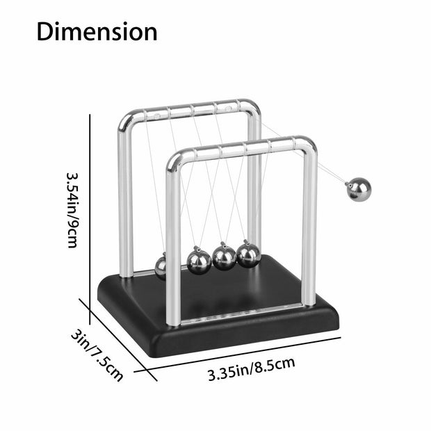 Newtons Cradle Steel Balance Ball Physics Science Pendulum Early Development Educational Desktop Toy Gift Office DecorationNewtons Cradle Pendulum Balance Ball Perpetual Motion Physics Decor Gift